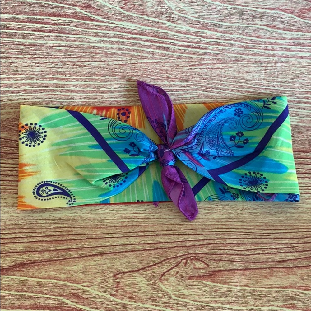 Tie-dye paisley print bandana headwrap headband